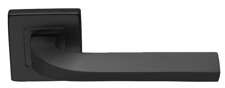 Ручка дверная TENDER S3 NERO раздельная на квадратной розетке, цвет - черный фото купить Астана
