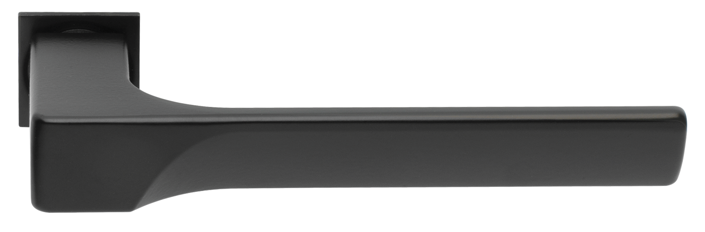 Ручка дверная FIORD-SM NERO-ST, с невидимой квадратной розеткой, цвет - черный soft-touch фото купить Астана