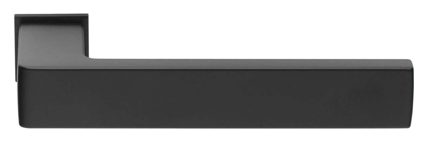 Ручка дверная HORIZONT-SM NERO-ST с невидимой квадратной розеткой, цвет - черный soft-touch фото купить Астана