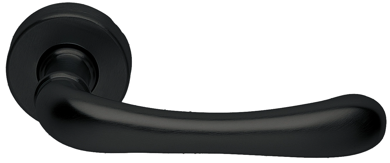 Ручка дверная RING R3-E NERO раздельная на круглой розетке, цвет - черный фото купить Астана