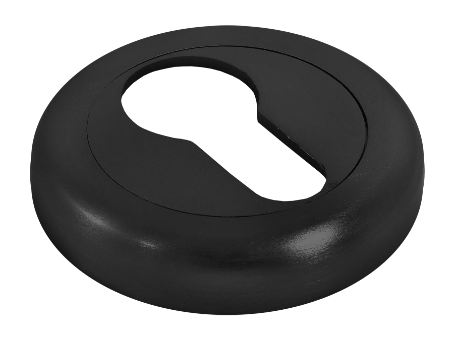 Накладка на ключевой цилиндр LUX-KH-R4 NERO на круглой розетке, цвет - черный фото купить в Астане