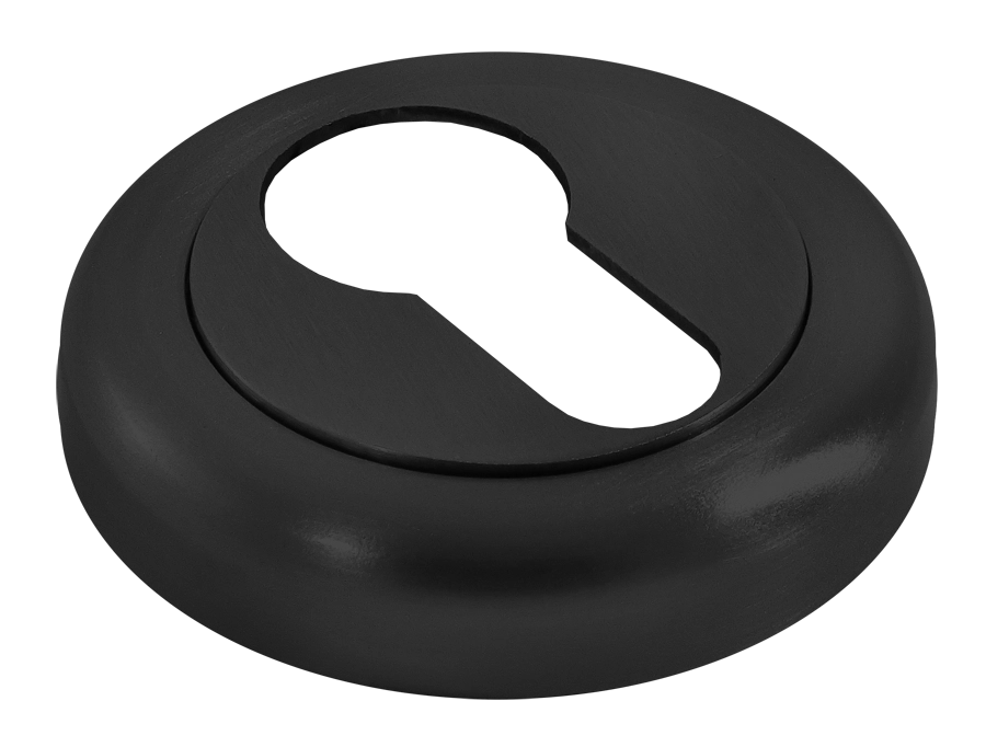 Накладка на ключевой цилиндр LUX-KH-R4 NERO на круглой розетке, цвет - черный фото фурнитура Астана