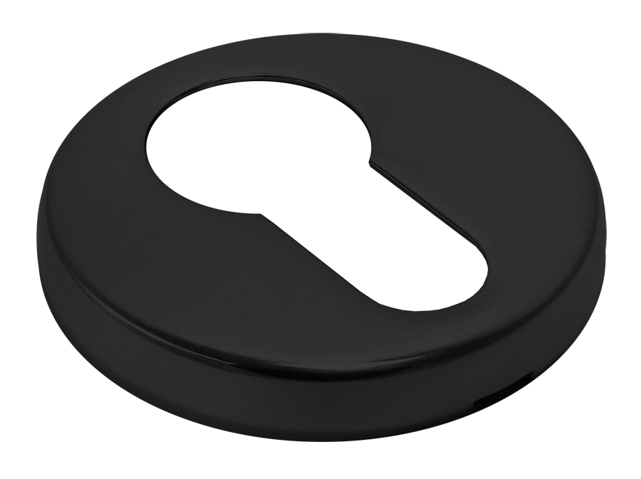 Накладка на ключевой цилиндр LUX-KH-R3-E NERO на круглой розетке, цвет - черный фото купить в Астане