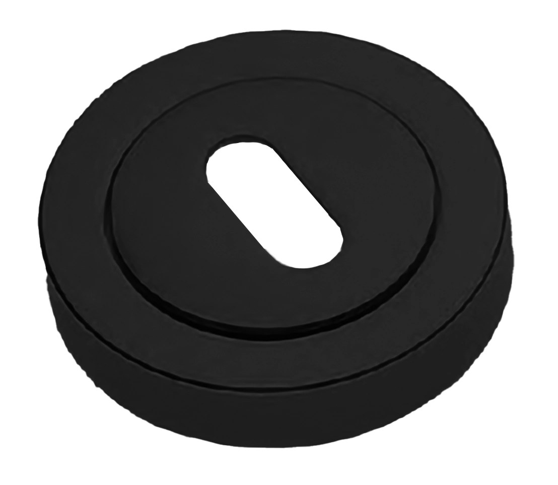 Накладка на ключевой цилиндр LUX-FK-R2 NERO на круглой розетке под ключ буратино, цвет - черный фото купить Астана