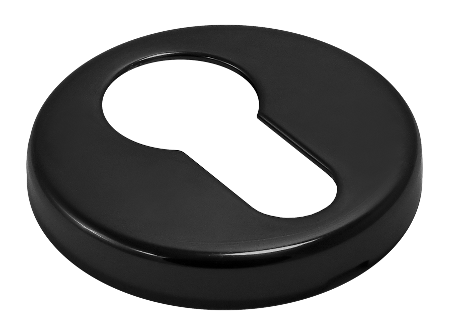 Накладка на ключевой цилиндр LUX-KH-R3 NERO на круглой розетке, цвет - черный фото купить в Астане