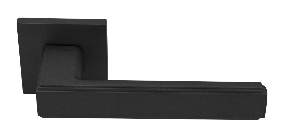 Ручка дверная MH-64-S6 BL STEPS на квадратной розетке 6 мм, цвет черный фото купить Астана