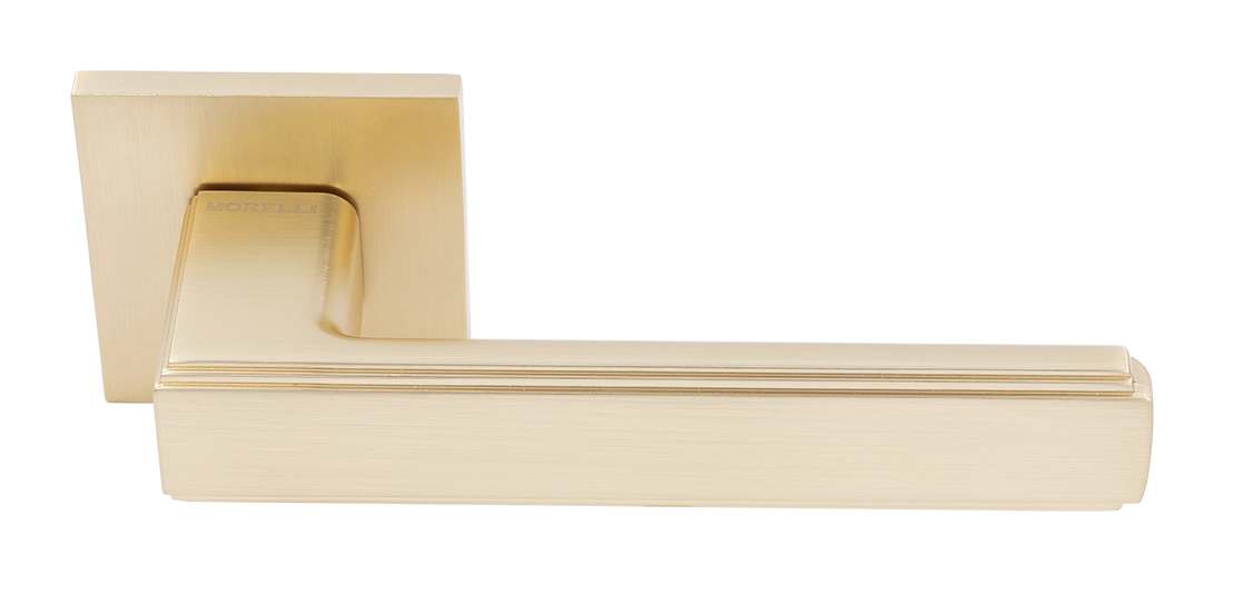 Ручка дверная MH-64-S6 MSG STEPS на квадратной розетке 6 мм, цвет матовое сатинированное золото фото купить Астана