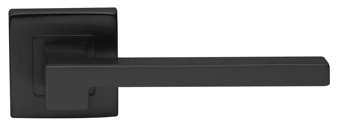 Ручка дверная STONE S3 NERO раздельная на квадратной розетке, цвет - черный фото купить в Астане