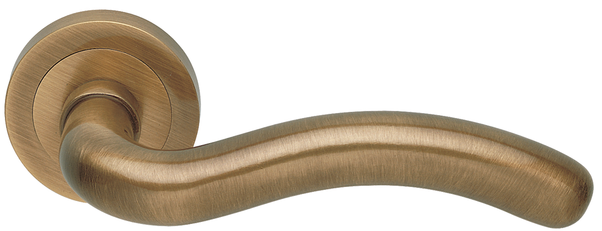 Ручка дверная SNAKE R2 BGO раздельная на круглой розетке, цвет - матовая бронза фото купить в Астане