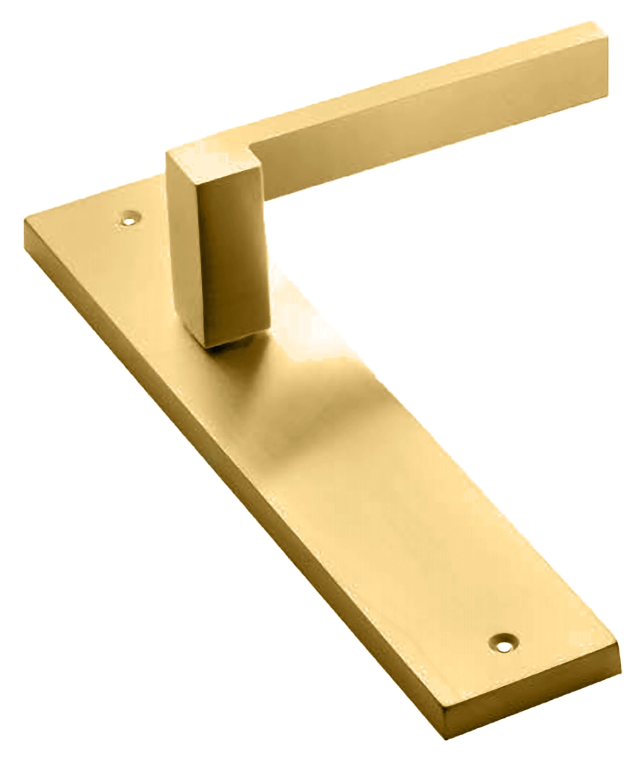 Ручка дверная на планке STONE PL OSA, цвет матовое золото, латунь фото купить в Астане