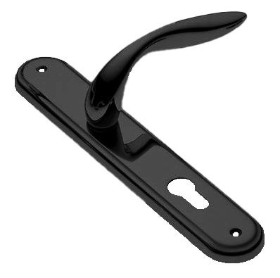 Ручка дверная на планке LEON PL NERO, цвет черный, латунь фото купить в Астане