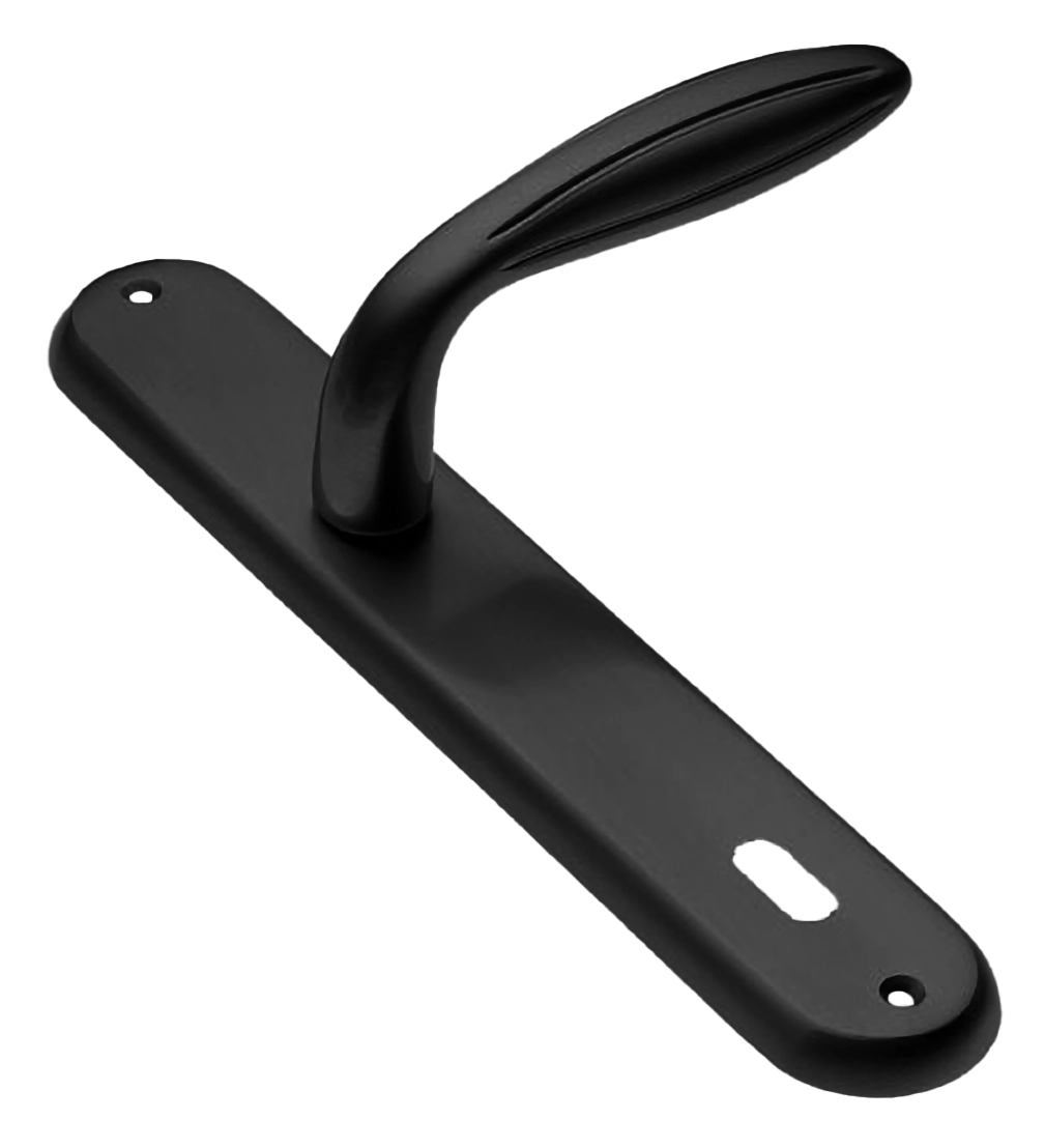 Ручка дверная на планке BUD PL NERO, цвет черный, латунь фото купить в Астане