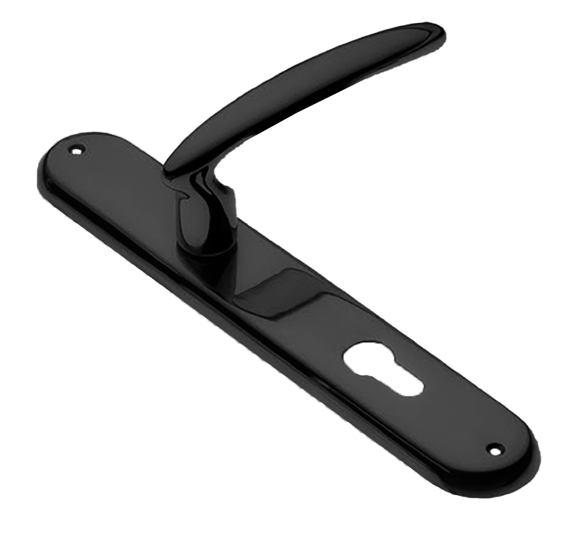 Ручка дверная на планке FLAMINGO PL NERO, цвет черный, латунь фото купить в Астане