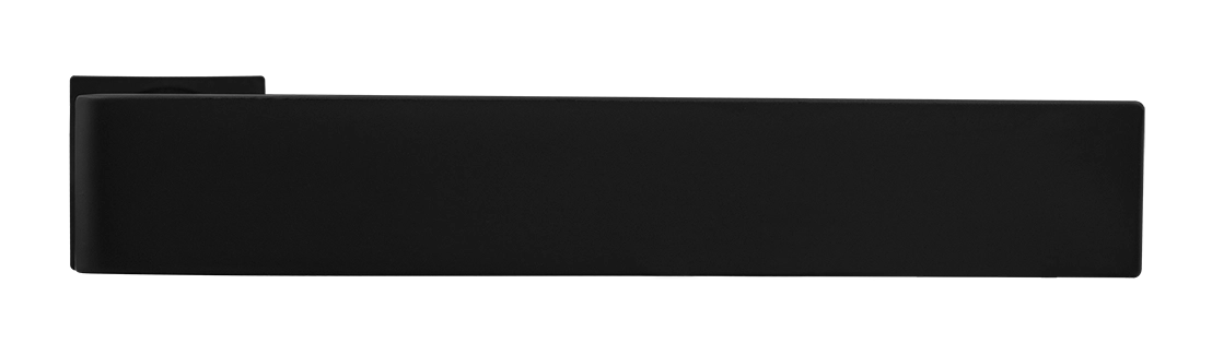 Ручка дверная HORIZONT-SM NERO-ST с невидимой квадратной розеткой, цвет черный soft-touch, ЦАМ фото купить в Астане