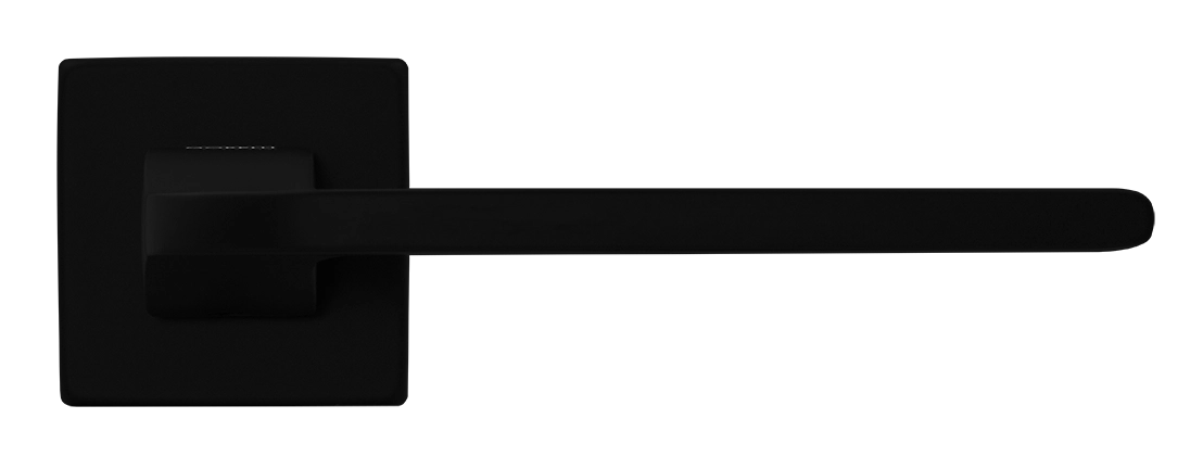 Ручка дверная SPUTNIK S5 NERO-ST на квадратной розетке, цвет черный soft-touch, ЦАМ фото купить в Астане