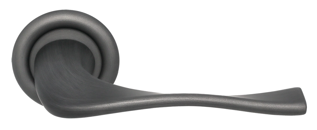 Ручка дверная SKYSCRAPER R7 SST на круглой розетке, цвет Летняя гроза/Summer Storm фото фурнитура Астана