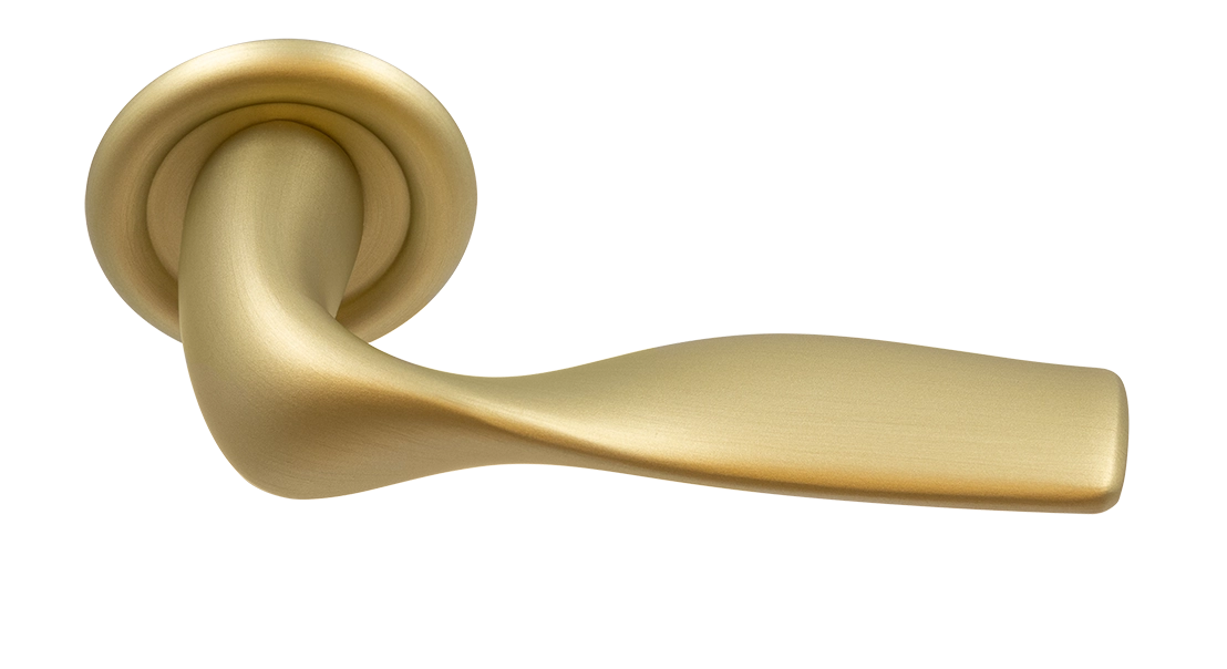 Ручка дверная LVB R7 AH на круглой розетке, цвет Осенний мёд/Autumn Honey фото купить Астана