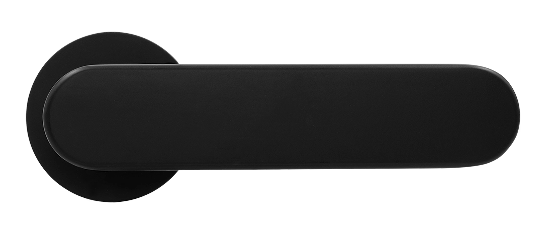 Ручка дверная MH-65-R6 R6 SEMPIONE BL на круглой розетке, цвет черный фото купить в Астане