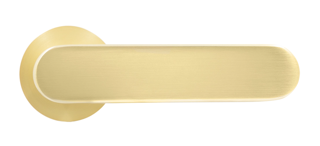 Ручка дверная MH-65-R6 SEMPIONE MSG на круглой розетке, цвет матовое сатинированное золото фото купить в Астане