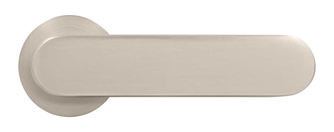 Ручка дверная MH-65-R6 SEMPIONE MSN на круглой розетке, цвет матовый сатинированный никель фото купить в Астане