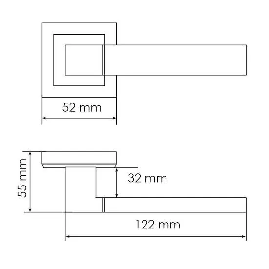 Комплект дверных ручек MH-28 BL-S + защёлка бесшумная 1895P BL + петли врезные универсальные MSN 100X70X2.5-4BB BL (2шт), цвет черный фото купить в Астане
