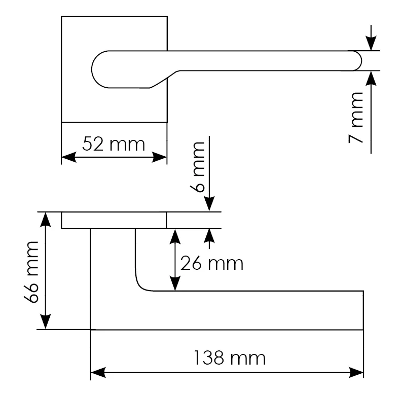 Комплект дверных ручек MH-53-S6 W + сантехническая завертка MH-WC-S6 W, цвет белый фото купить в Астане