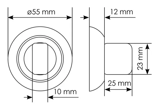 Комплект дверных ручек MH-03 BL с заверткой MH-WC BL + магнитный замок M1895 BL, цвет черный  фото дверная фурнитура Астана