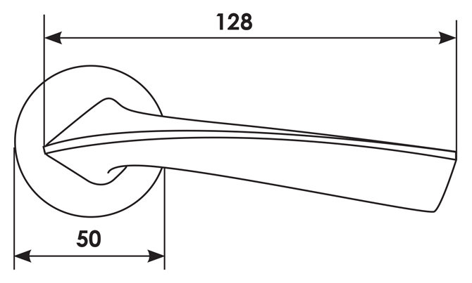 Ручка дверная COMETA R5 NIS раздельная на круглой розетке, цвет - матовый никель, ЦАМ фото купить в Астане