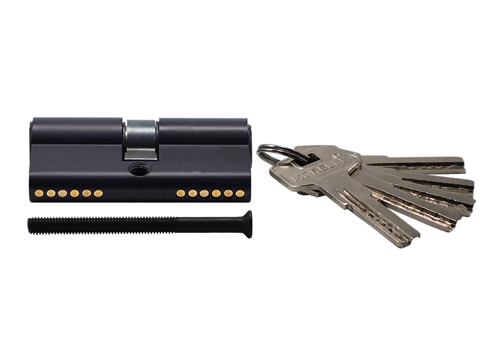 Ключевой цилиндр высокой секретности HS 60C BL (60мм) цвет черный фото купить в Астане