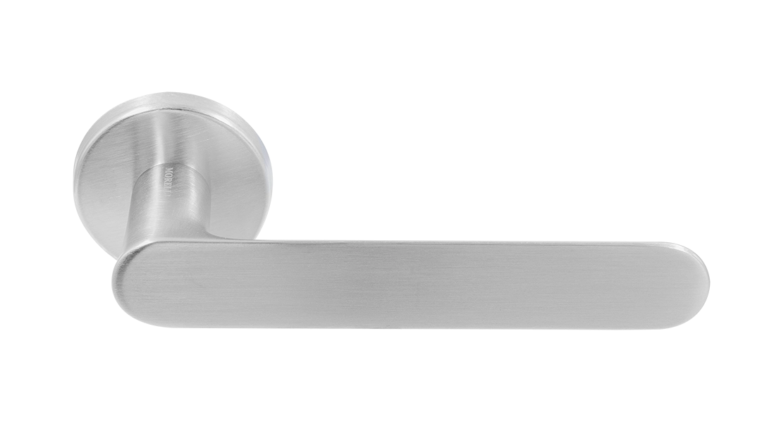 Ручка дверная LE BOAT R5 CSA раздельная на круглой розетке, цвет матовое матовый хром, латунь фото купить Астана