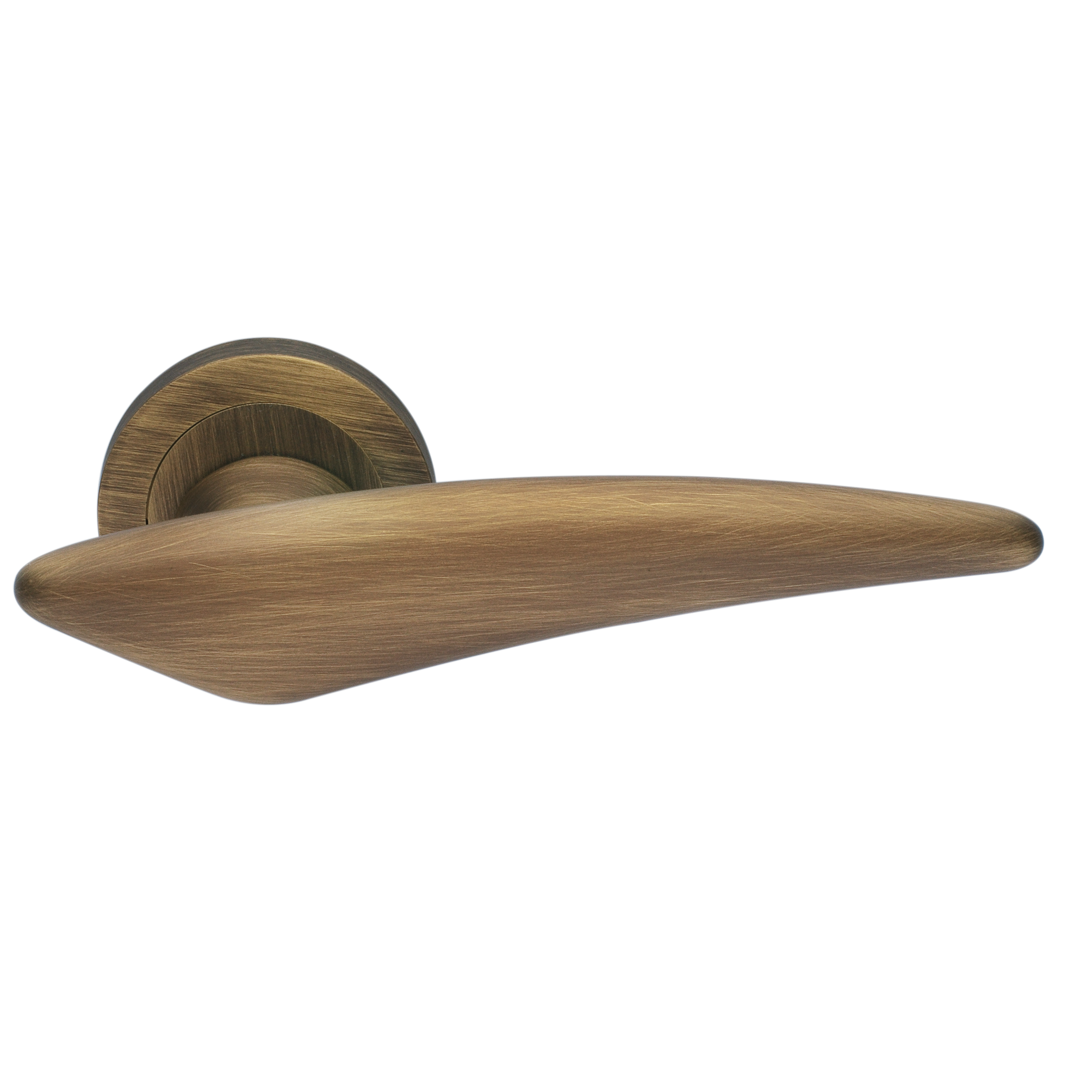 Ручка дверная BOLID R2 BGO раздельная на круглой розетке, цвет матовая бронза, латунь фото купить Астана