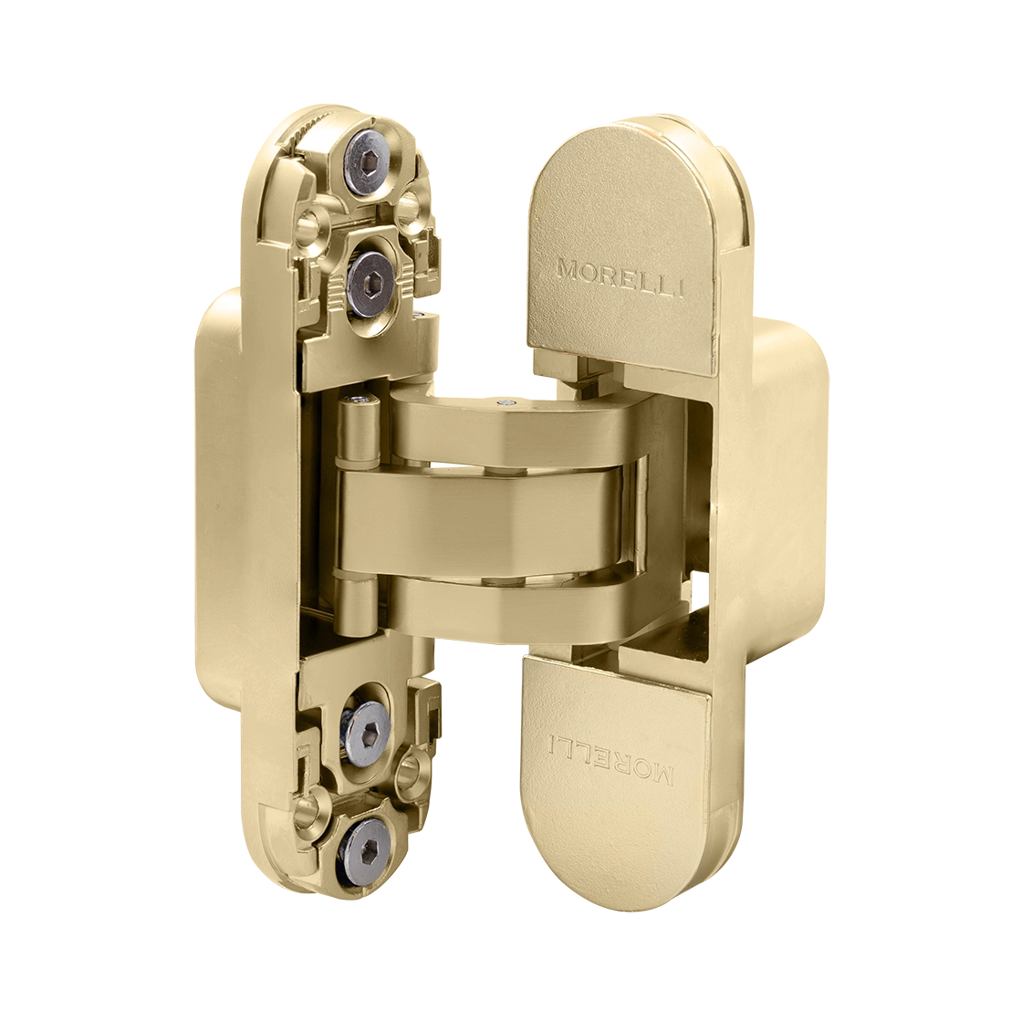 Петля скрытая HH-24 MSG врезная с 3D-регулировкой вес полотна до 40 кг, цвет матовое сатинированное золото фото купить в Астане