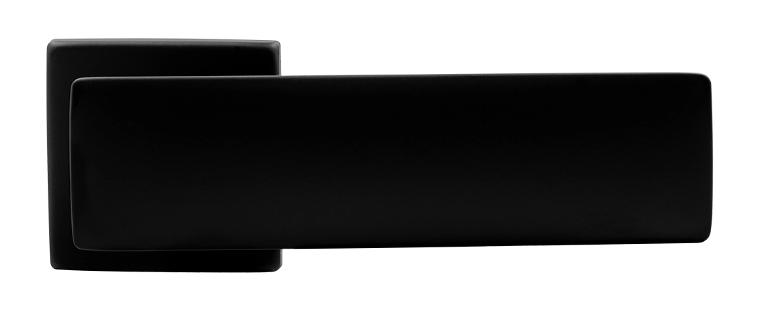 Ручка дверная SPACE S5 NERO-ST на квадратной розетке, цвет черный soft-touch, ЦАМ фото купить в Астане