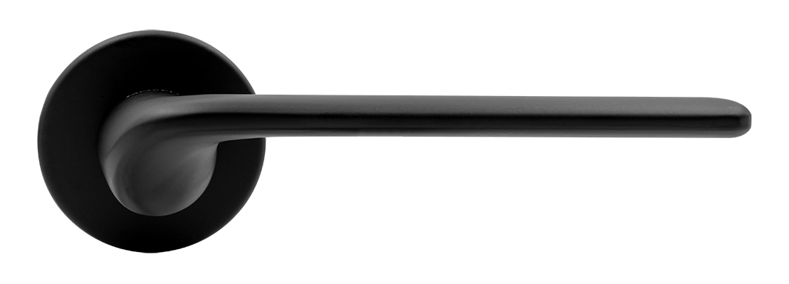 Ручка дверная TOMORROW R5 NERO-ST на круглой розетке, цвет черный soft-touch, ЦАМ фото купить в Астане