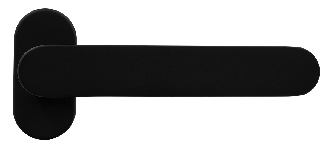 Ручка оконная LE BOAT W1 NERO-ST на прямоугольной розетке, цвет черный soft-touch, латунь фото купить Астана