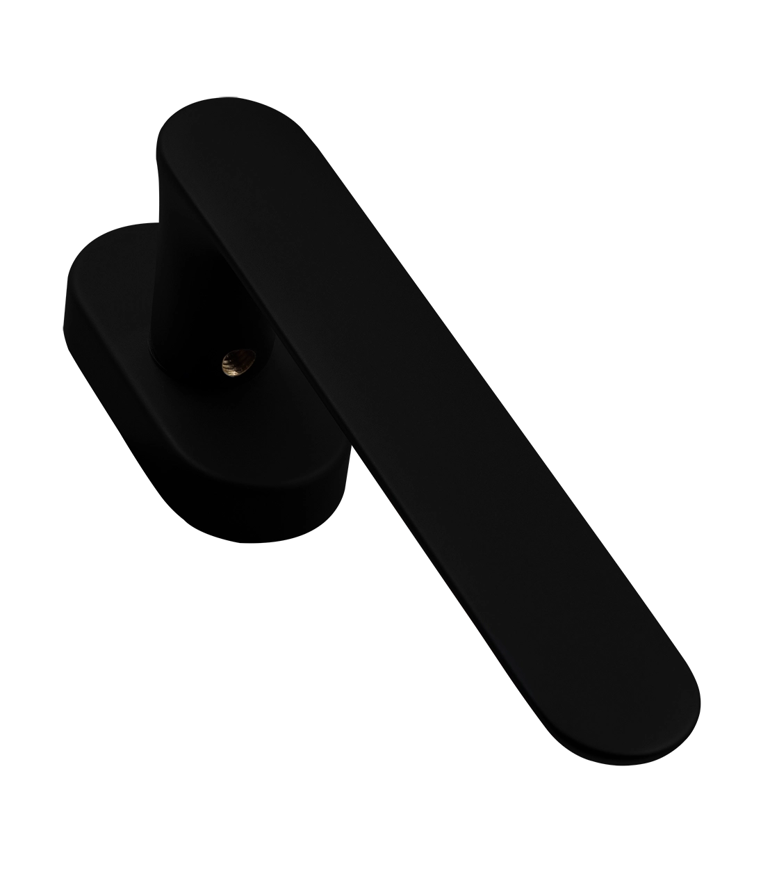 Ручка оконная LE BOAT W1 NERO-ST на прямоугольной розетке, цвет черный soft-touch, латунь фото фурнитура Астана