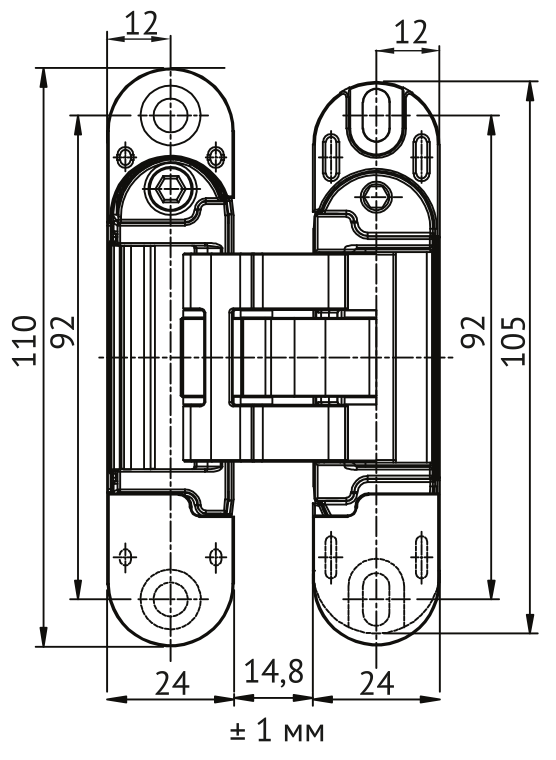 Петля скрытая HH-28 B врезная с 3D-регулировкой вес полотна до 40 кг, цвет черный фото купить в Астане