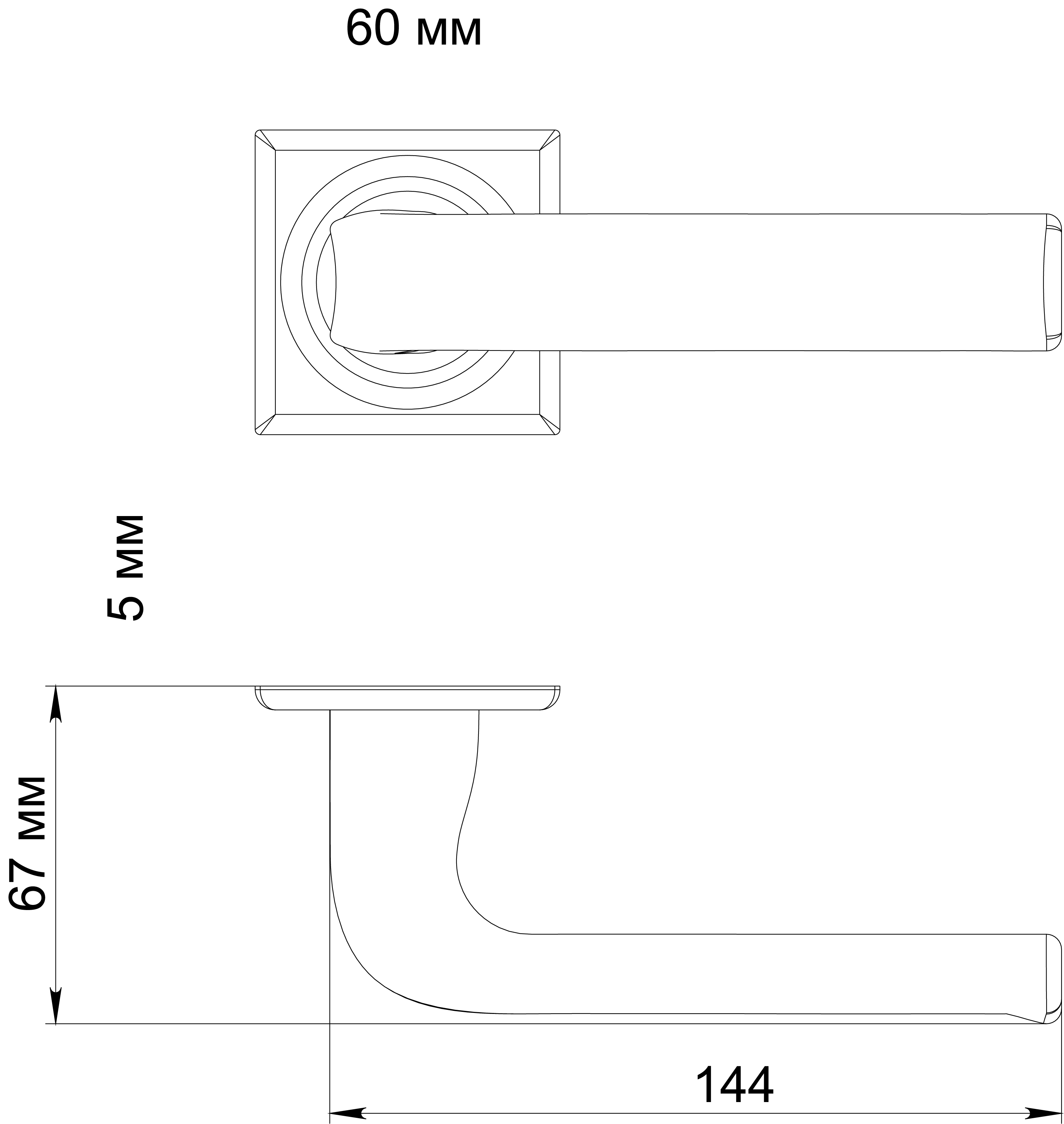 Ручка дверная THE BUS STATION S7 WF на квадратной розетке, цвет Зимняя стужа/Winter Frost фото фурнитура Астана