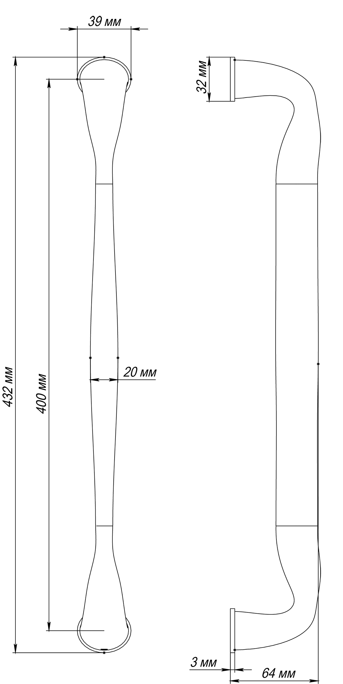 Ручка-скоба LVB PH WF, цвет Зимняя стужа/Winter Frost фото купить в Астане