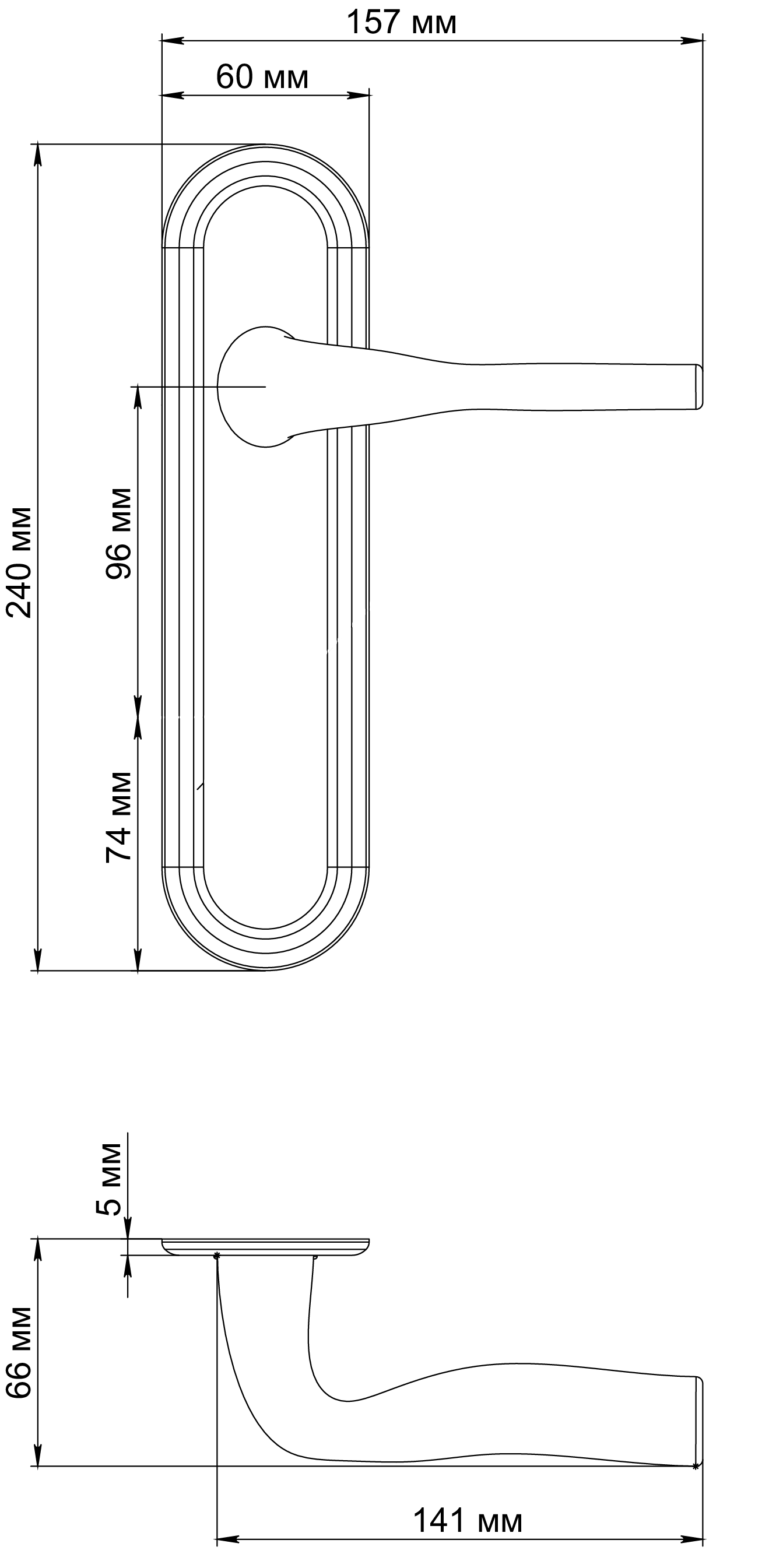 Ручка дверная LVB PLR SMI на планке, цвет Весенняя дымка/Spring Mist фото фурнитура Астана