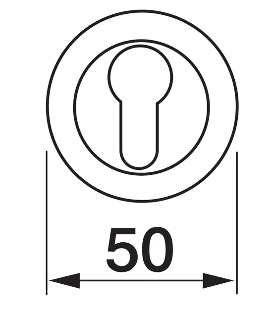 Накладка на замок LUX-KH-R2 CSA круглая под евроцилиндр, цвет матовый хром фото купить в Астане