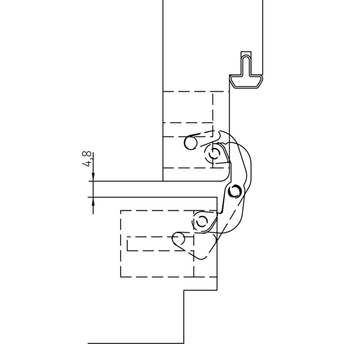 HH-19 B, скрытая петля, цвет - черный фото дверная фурнитура Астана