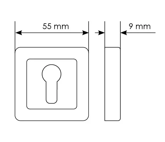 Накладка MH-KH-S55 GR/PC на ключевой цилиндр, цвет графит/хром фото купить в Астане