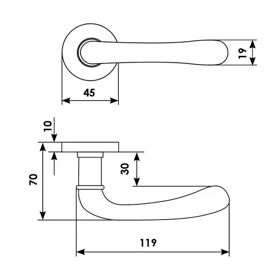 RING R3-E OBR, ручка дверная, цвет - кофе фото купить в Астане